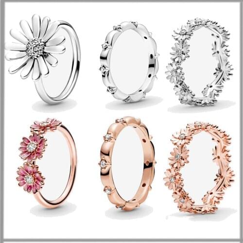 2020 New Hot Sale 100% 925 Sterling Silver Rings Wholesale Popular Flower Lucky Rings Women Jewelry Making Dorpshipping