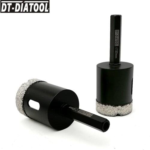 2pieces Diamond Drill Hole Saw Drill Core Bits Ceramic Tile Dia 32mm Dry Hexagon shank for Granite Marble Core Drilling Bits