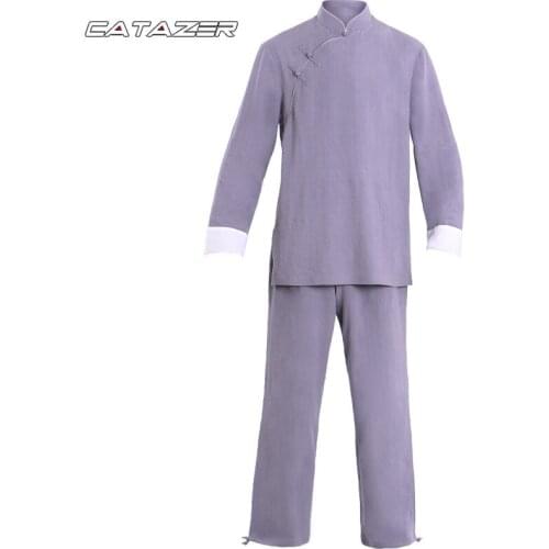 Old Style Kung Fu Suit Wing Chun Tai Chi Uniforms Chinese Style Tang Suit Improved Autumn and Winter Cotton and Linen Clothes