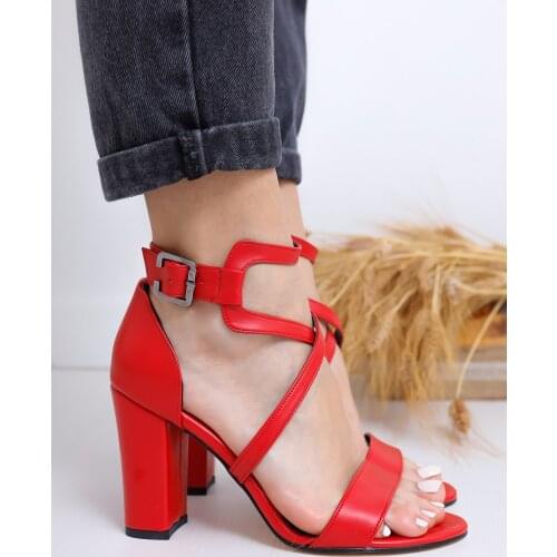 Ansley Heels Red Skin Shoes