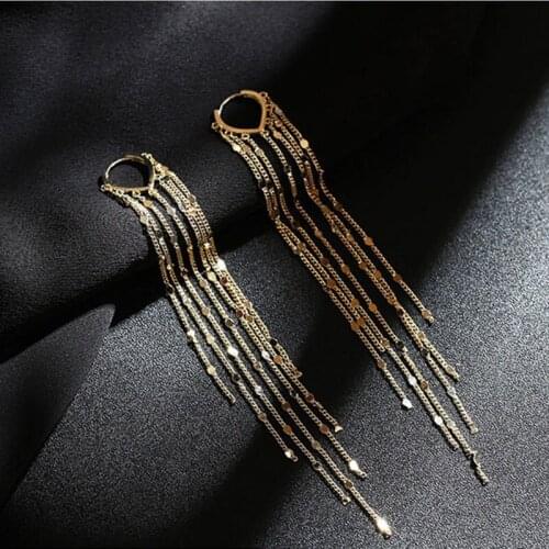 Fashion Long Tassel Metal Drop Earrings Gold Silver Color Sweet Lovely Heart Elegant Women Earrings Romantic Jewelry Party Gifts