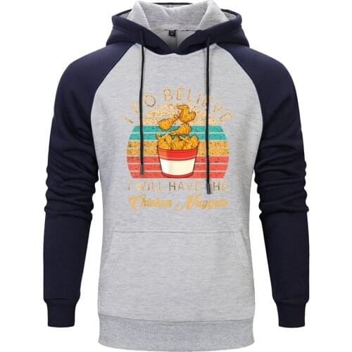 Raglan Hooded Mens I Do Believe Print Streetwear Fashion Clothing Outwear Hipster Tops Pullovers Fall Loose Fit Tracksuits Homme