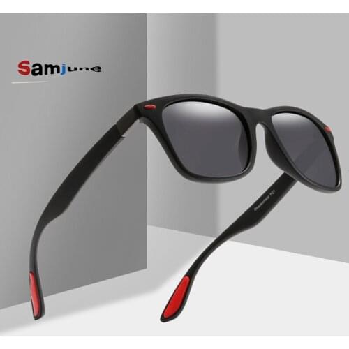 Samjune BRAND DESIGN Classic Polarized Sunglasses Men Women Driving Square Frame Sun Glasses Male Goggle UV400 Gafas De Sol