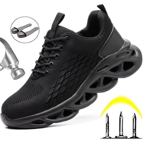 2020 Male Work Sneakers Safety Shoes Men Steel Toe Shoes Puncture-Proof Work Shoes Lightweight Men Shoes Work Safety Boots Men