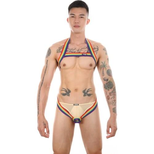 Men Elastic Body Chest Harness Halter Man Sexy Bondage Bodysuit Male Strap Zentai Black White 2018 New Style Clubwear