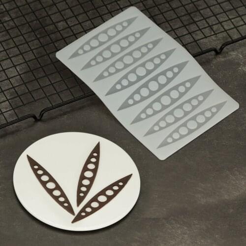 Stripe Shape Chocolate Mold Hollow Out Oval Shape Cake Decorating Silicone Mould DIY Decoration Garnish For Parfait Sundae