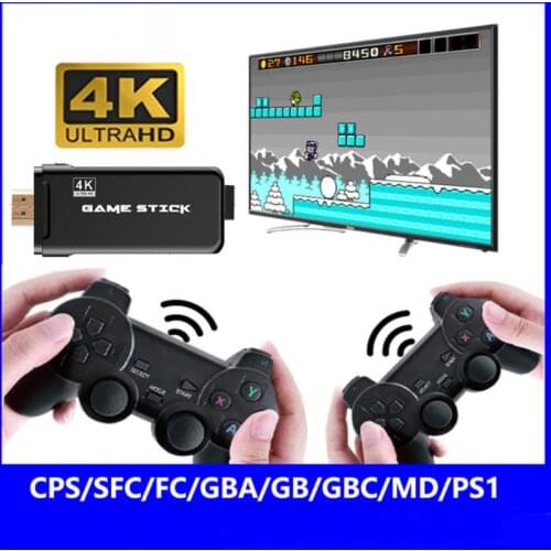 Portable 4K TV Video Game Console With 2.4G Double Wireless Controller Support PS1 Classic Games Retro Game Console