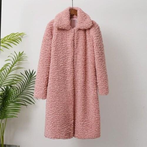 Savabien 2019 Winter Warm Long Faux Fur Coat Women Lapel Long Sleeve Lambswool Fake Fur Jacket Overcoat Festival Streetwear