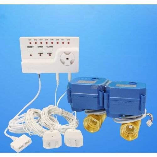 Smart Home Water Water Leakage Detection Alarms System with Two Motorized Valve DN15 DN20 DN25 Leakage Sensor Alarm
