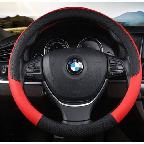 Sport Car Steering Wheel Covers Anti-Slip Leather Auto Steering-wheel Cover Car-styling Steering wheel protective cover