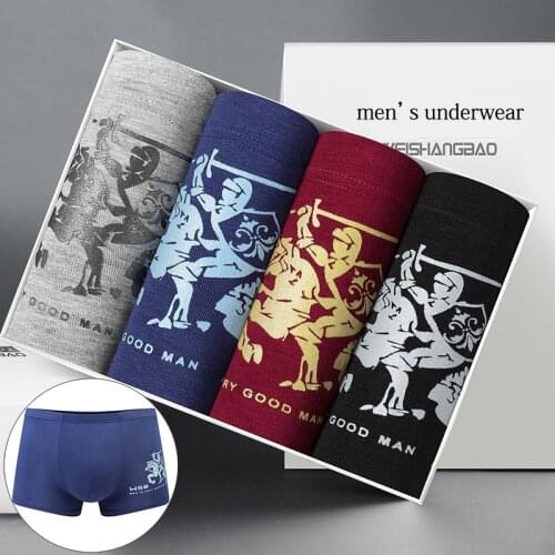 4pcs/lot Male Panties Cotton Mens Underwears Boxers Breathable Man Boxer Solid Underpants Comfortable Brand Shorts Underwear