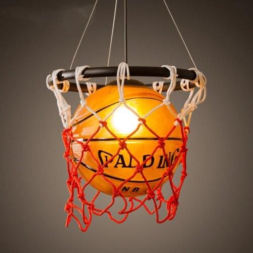 Vintage Luminaria Basketball Pendant Light Hanging Lamp Acrylic Cage Art Decorative For Kids Room Living Room Dinning Room P488
