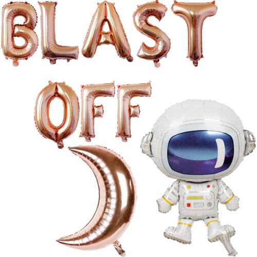 Blast off Birthday Decoration Space Party Decoration Rocket Balloons for Space Theme Baby Shower