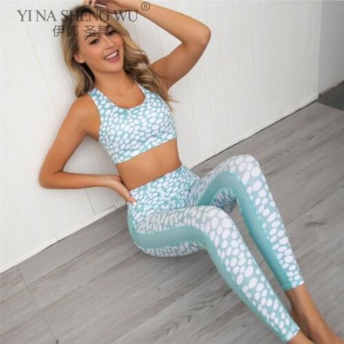 Female Yoga Sets Sportswear Sexy Wave Point Fitness Suit Tracksuit Workout Gym Wear Jogging Clothing Ensemble Women Sport Suit