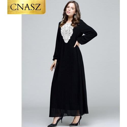Islamic Adult Casual flowers embroidery Chiffon Robe Musulmane Turkish Dubai Fashion Abaya Muslim Dress Robes 2019