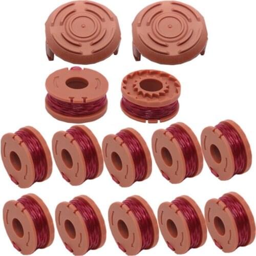 14 Packs Replacement Spool String Grass Trimmer Line for WORX WA0010 12 Spool + 2 Cap