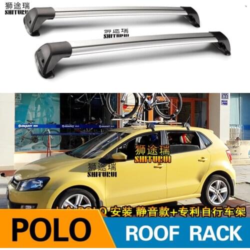 2 pcs For VOLKSWAGEN polo 2002+ 2018 V VI IV roof bar car special aluminum alloy belt lock Led shooting RACK CORSS rack 2018