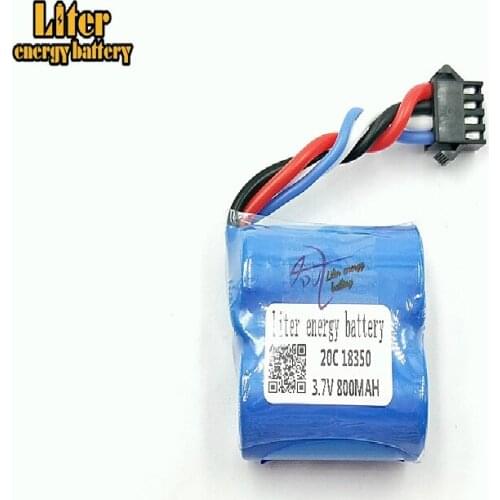 2PCS /LOT 3.7V 800mAH genuine remote control boats powered cylindrical lithium battery 800mAH 18350 4P line