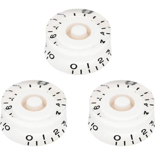 3Pcs Guitar Tone Volume Knob White Transparent Acrylic Hat Professional Electric Guitar Parts Musical Instrument Accessories