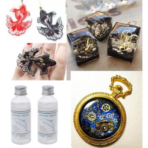 3 Ounce Clear Crystal Resin Quick Curing AB Resin 1:1 Clear Hard Epoxy Resin Jewelry Making for Molds Casting Resin Art