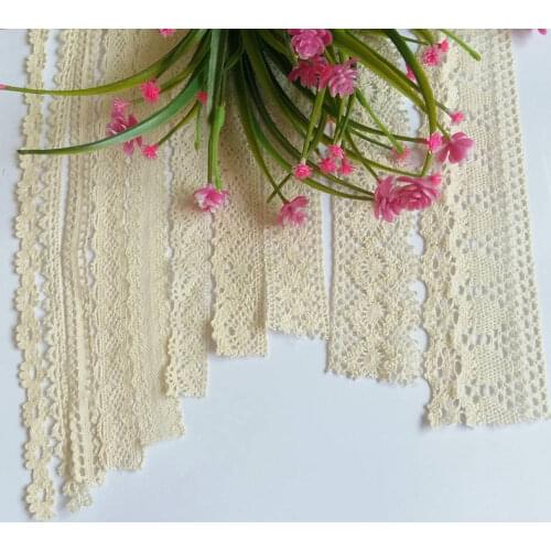 5 Yard/lot 13mm to 55mm High quality Cotton Lace Theory Sweater Side Skirt Full Cotton Curtain Sofa Diy Cotton Lace