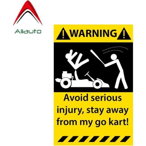 Aliauto Creative Car Sticker Avoid Serious Injury Go Kart Accessories Cover Scratch PVC Waterproof Decal for Opel Seat,11cm*7cm