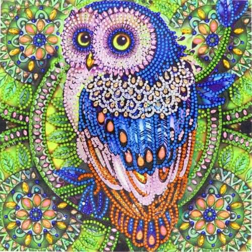 Blue Owl 5D Special Shaped Diamond Painting Embroidery Needlework Rhinestone Crystal Cross Craft Stitch Kit DIY