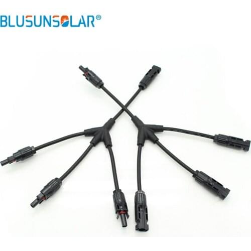 Blusunsolar 5 Pairs/Lot Solar Solar Cable Connector Branch 3 In 1 Y Adapter Connectors M/M/F And F/F/M With Solar Panels Cable
