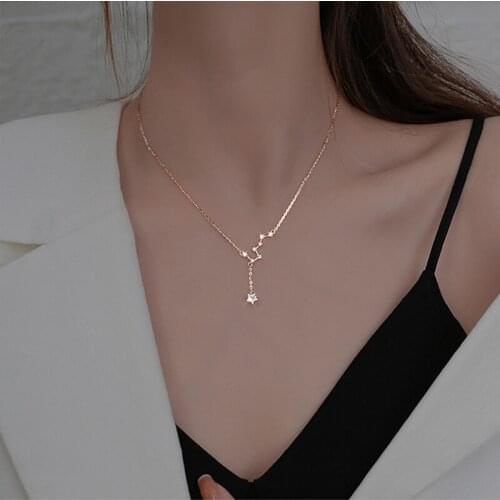 Big Dipper Necklace Light Luxury Niche Design Sense Tassel Sen-line Exquisite Clavicle Chain 2021 New Female Summer