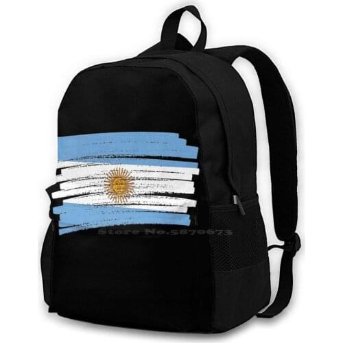 Argentina Grunge Flag Design Large Capacity School Backpack Laptop Travel Bags Argentina Friend Womens World Kids Grunge Hockey