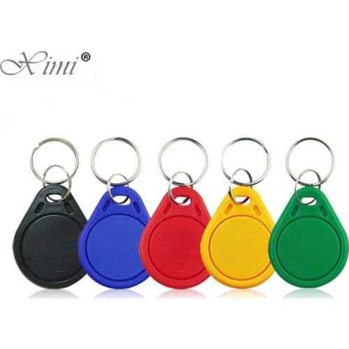 50Pcs Read Only EM4100 125khz ID Badge Keyfob RFID Tag Tags llavero Porta Chave Card Key Fob Token Ring Proximity Chip