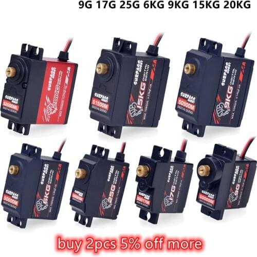 SURPASS Hobby Digital Servo 9G 17G 25G 6KG 9KG 15KG 20kg Metal Gear Servo for 1/8 1/10 RC Car Boat Duct Plane Airplane Robot