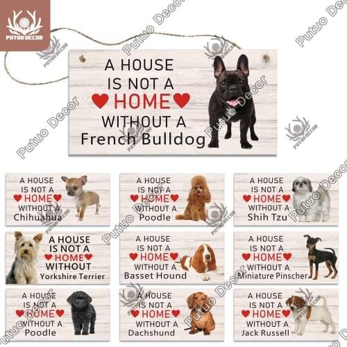 Putuo Decor Dog Plaque Pet Gift Plaque Wood Friendship Wooden Pendant for Dog Kennel House Home Decor Dog Supplies