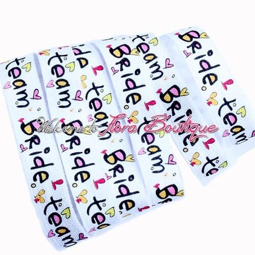 FLRA Elastic(100 yards per lot) New fashion bridal printed fold over elastic