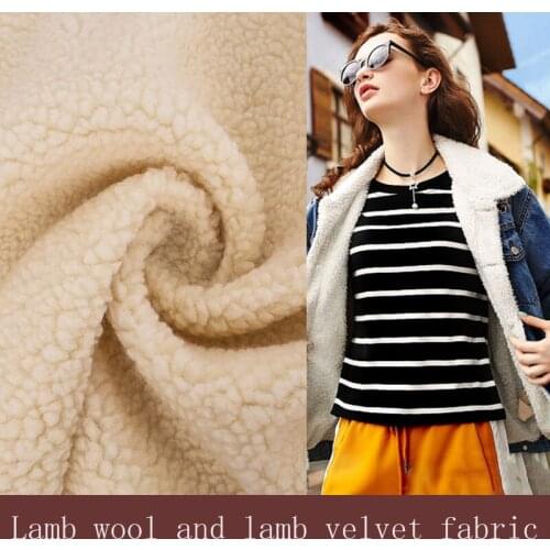 Artificial wool bulk stock lamb wool fabric lamb wool fabric wholesale composite lining and fur