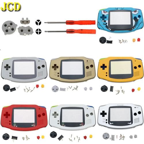 JCD 1Set DIY Full Set Housing Shell Cover Case w/ Screwdriver Conductive Rubber Pad Buttons for Game Boy Advance GBA Console