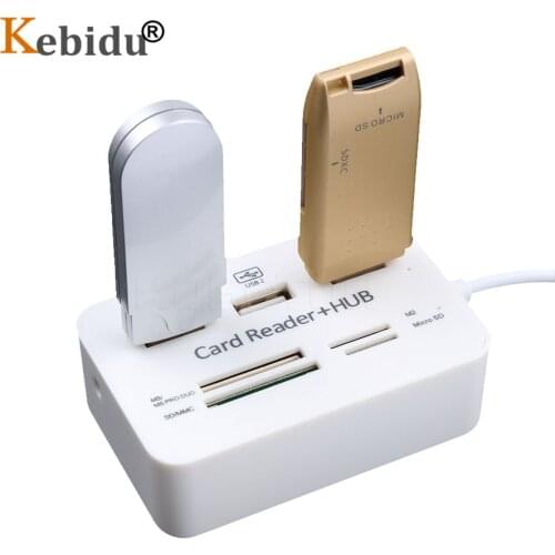 Kebidu 3 Ports USB Hub Splitter HUB 2.0 With SD/MMC/TF/M2 Card Reader For PC Laptop USB Disk Printer i8 Keyboard