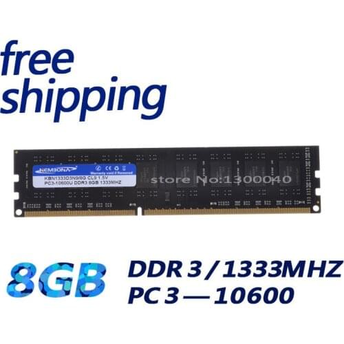 KEMBONA 240pin 1.5v DDR3 1333 MHz 8GB Brand New Desktop Ram Memory for ALL MB Desktop RAM Memory / Free Shipping