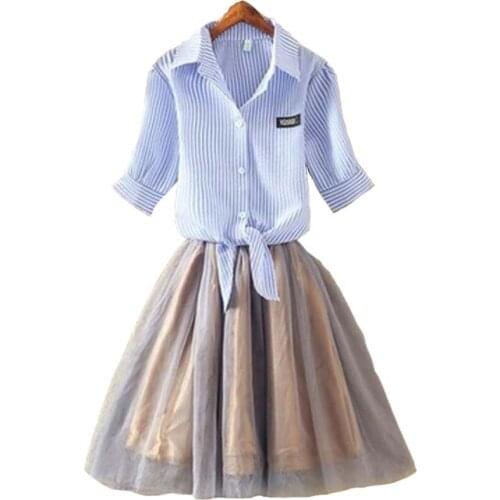 Two Pieces Set Women Chiffon Dress sexy girl student Dress fashion women Sexy club dress hot sale cool summer Shirt dress