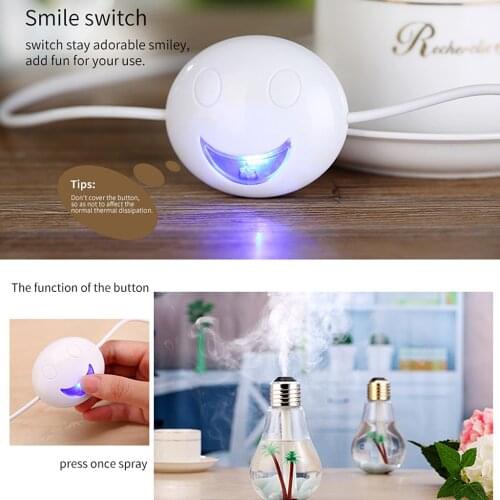 Colorful Bulb Aroma Humidifier Aromatherapy Diffuser Purifier Silver