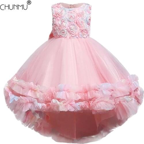 Summer Kids Birthday Princess Party Dress for Girls Lace Tutu Children Bridesmaid Formal Dress for Girl Baby Girls Clothes