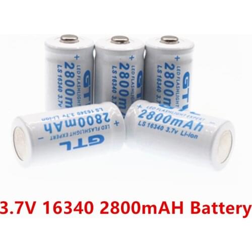 2021 New 3.7V 2800mAh Lithium Li-ion 16340 Battery CR123A Rechargeable Batteries 3.7V CR123 for Laser Pen LED Flashlight Cell