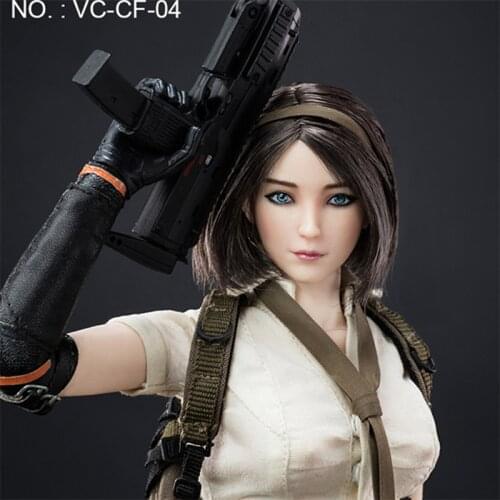 1/6 Female Head Sculpture Model VERYCOOL VC-CF-04 Military Agent Parts OB fit 12 inch action figure body in stock