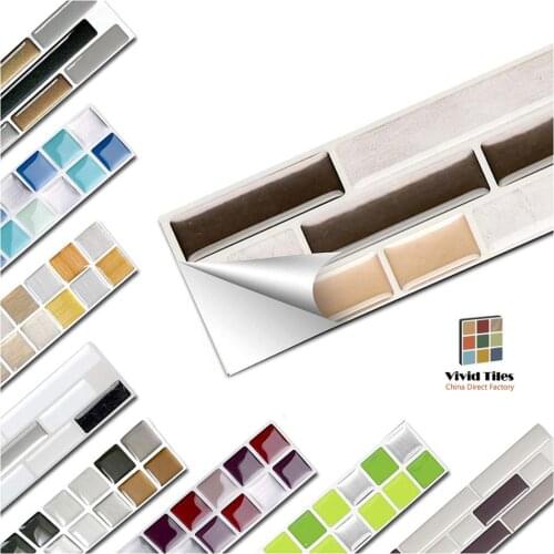 Vividtiles 6-Sheet Stickers Self Adhsive Decoration Wallpaper 3d Bathroom & Kitchen Waterproof Peel and Stick Mosaic Tile