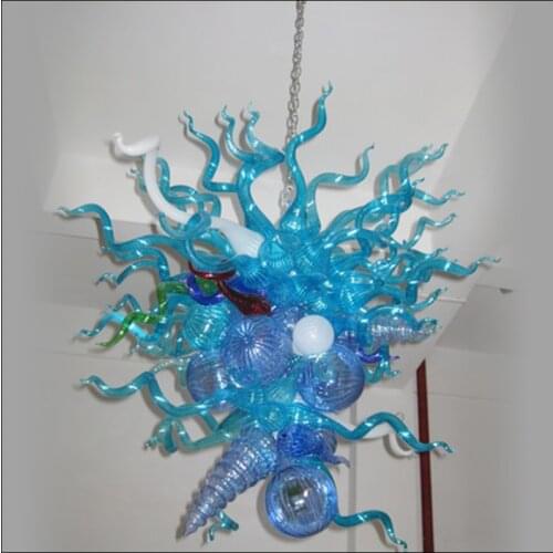 Small Cheap LED Pendant Light Chihuly Style Handmade Blown Glass Chandeliers