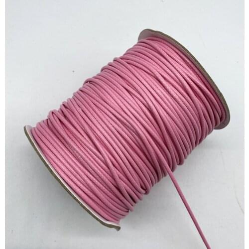 New 0.5 0.8 1.0 1.5 2.0mm Pink Waxed Cord Waxed Thread Cord String Strap Necklace Rope Beads for Jewelry Making