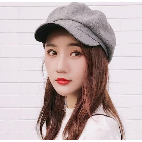 2019 New Newsboy Caps Women Denim Newsboy Cap Octagonal Baker Peaked Beret Driving Hat Female Sunscreen Hats