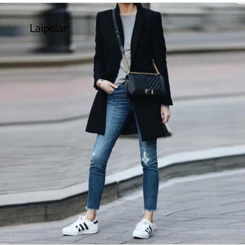 Autumn Winter New Coats for Women Fashion Solid Turn-down Collar Single Breasted Women Coats Donsignet