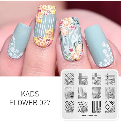 KADS New Arrival 15 Design Choice Flower nail art stamp stamping Image Nail Art Decorations Stamp DIY Image stamp nail art