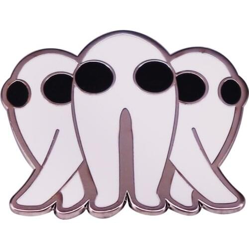 Cool Three Ghosts Brooch Fun "Boo!" Pin
